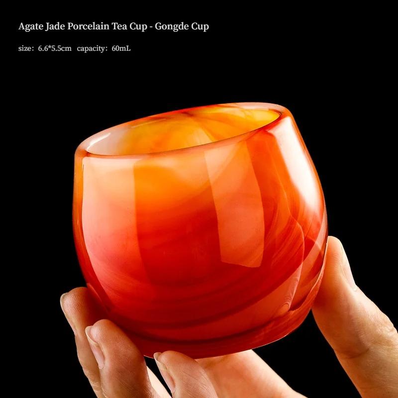 

Агатовый нефрит Фарфоровые чайные чашки в китайском стиле Чайный сервиз в стиле кунг-фу чашка в стиле ретро Высококачественные чайные чашки в 3 формах <200ml