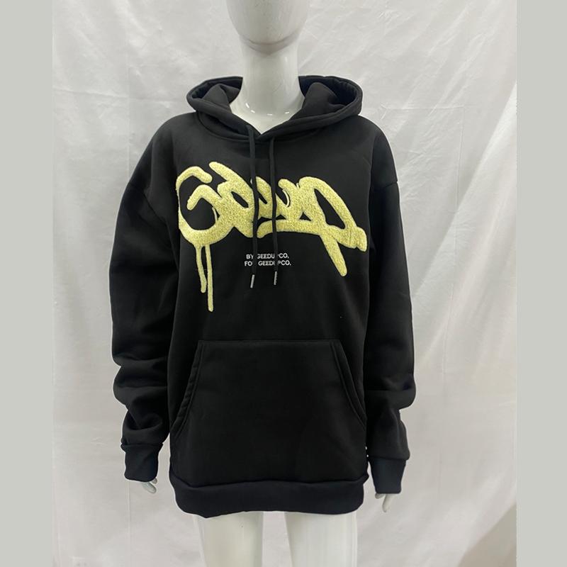 Europäischer und amerikanischer Streetstyle Retro-Buchstaben bestickter Hoodie