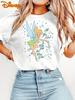 MINISO Disney Campanellino Alice nel Paese delle Meraviglie Maglietta Vintage Uomo Donna Magliette Manica Corta Oversize Top Coppia Streetwear Casual