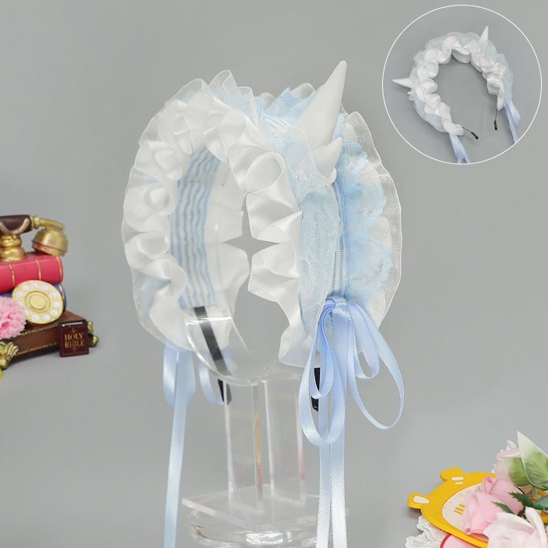 Subculture gothic devil horn headgear yk lolita dragon horn hair accessories sick and delicate dragon horn headband