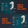 VEVOR Ball Joint Press Kit, 10 pcsTool Kit, C-press Ball joint Remove and Install Tools, for Most 2WD and 4WD Cars