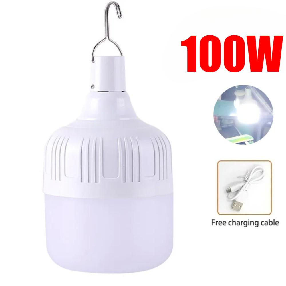 Portable Outdoor BBQ Camping Lights USB Rechargeable lamp LED Emergency Bulb Hook High Power Tents Lantern Night Lights Bulb