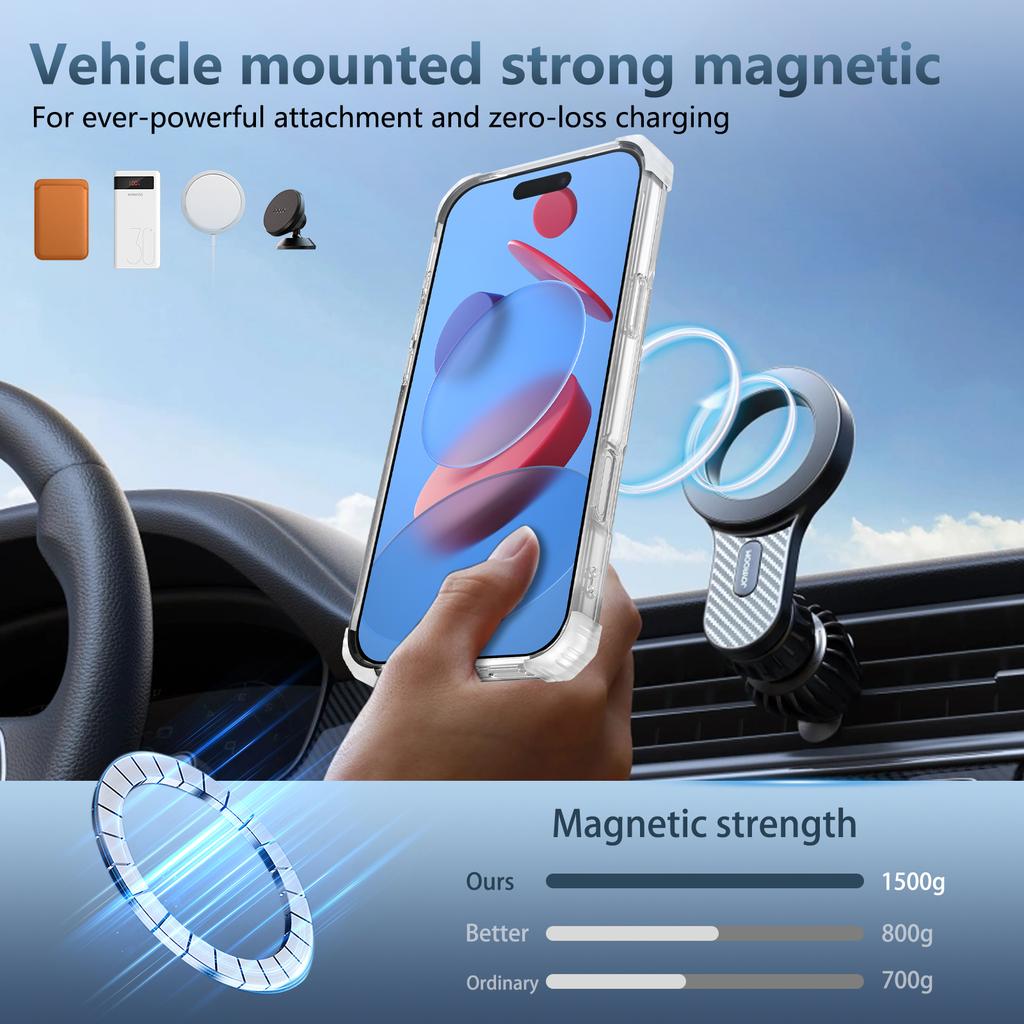 Rotating Magnetic Folding Stand Luxury Transparent Phone Case For iPhone 17 16 15 14 13 12 11 Pro Max Plus 17Air Anti-Drop Cover