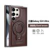 Magnetic Leather Phone Case With Kickstand Galaxy S26 Ultra S25 S24 S23 - Shockproof