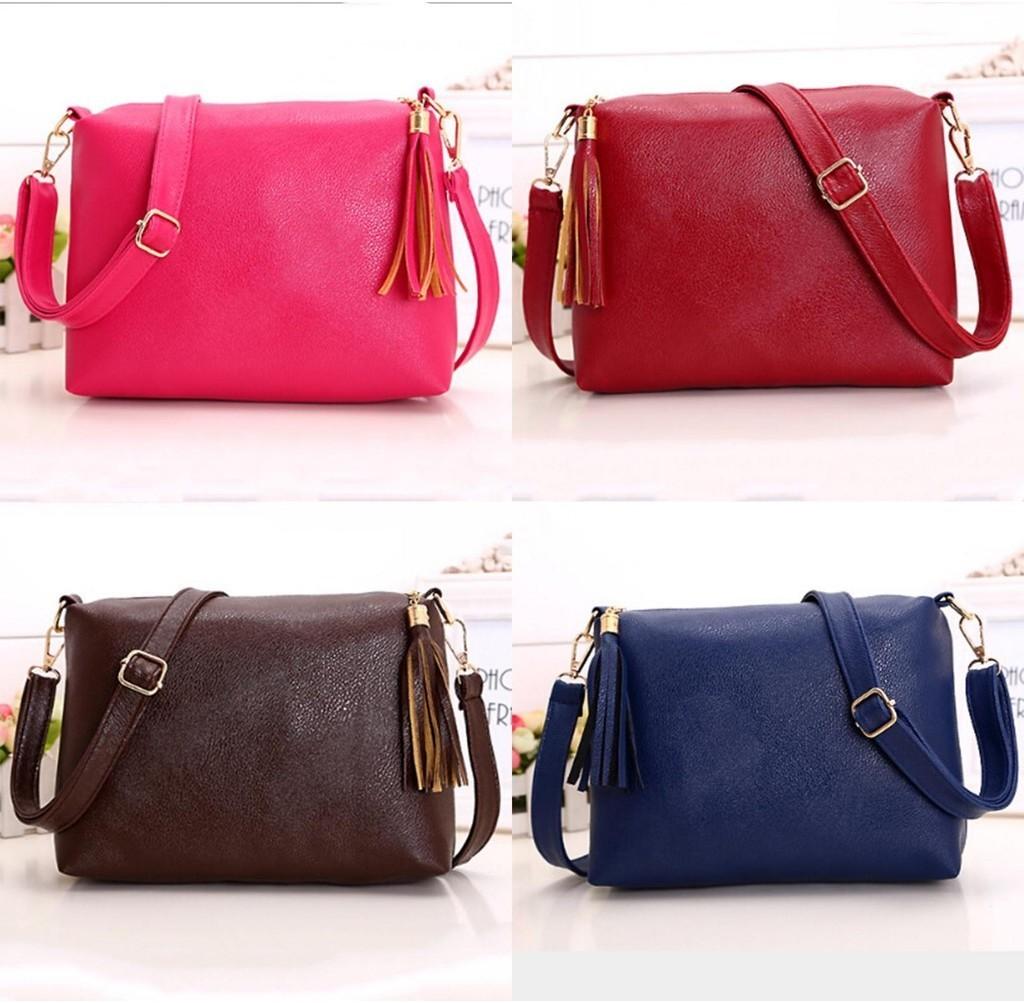 Colorful Pu Leather Women's Cross Body Bag With Tassels Small Size For Everyday Use