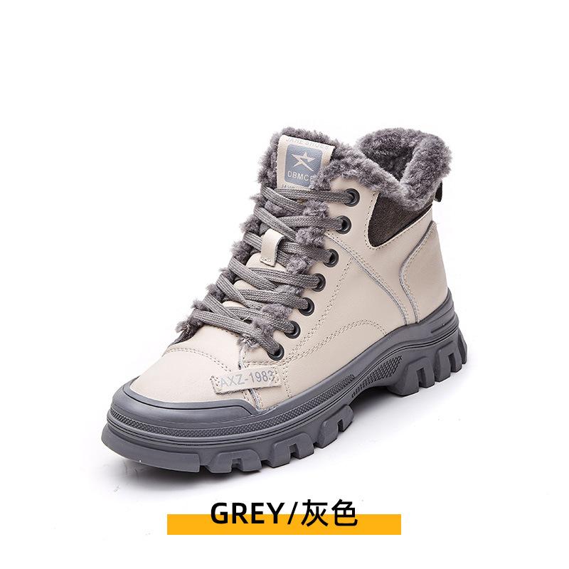 Martin boots women's winter 2025 new velvet thickened cotton shoes Northeast non-slip warm lace-up fashion snow boots