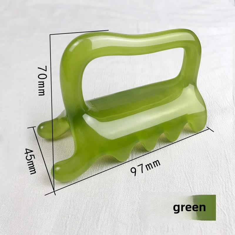 

Ручной массажер для лица и тела, массажер из смолы для шеи, плеч и спины, инструмент гуаша, массажер для тела для расслабления и облегчения боли - подарок на День матери зелёный