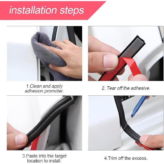 Double Layer Self-Adhesive Car Door Rubber Seal Strip - 5 Holes Sealing Stickers, Noise Ulation Weatherstrip, Edge Protector, Auto Interior