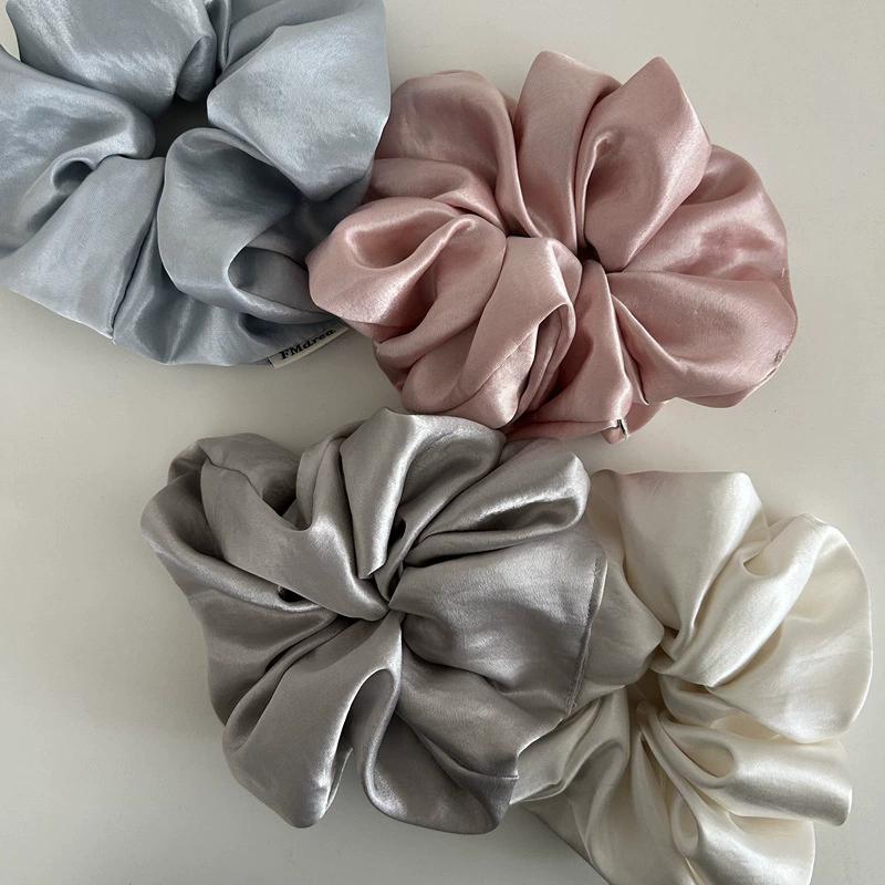korea big silk scrunchies for women elastic  blue hair tie girls large hair rubber bands satin scrunchies hair accessories