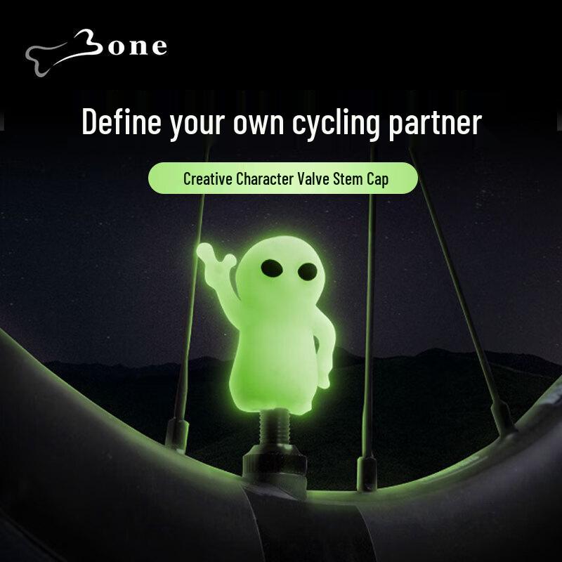 Tappi valvola luminosi a forma di osso e set di accessori per bicicletta