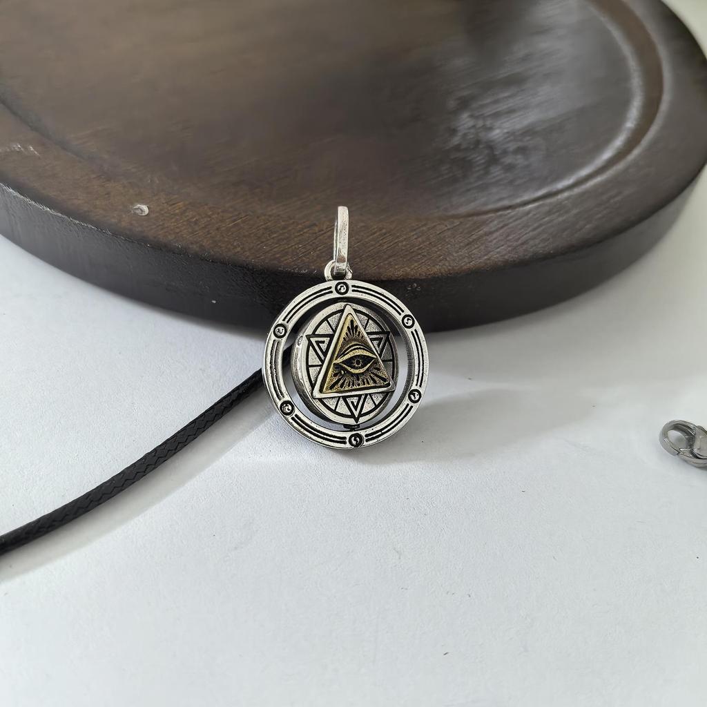 Men's Double-Sided Rotatable Horus Eye Pendant Necklace