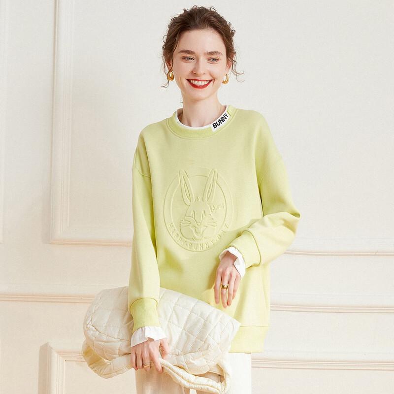 

Women s Faux Two-Piece Contrast Stitching Fleece Hoodie S