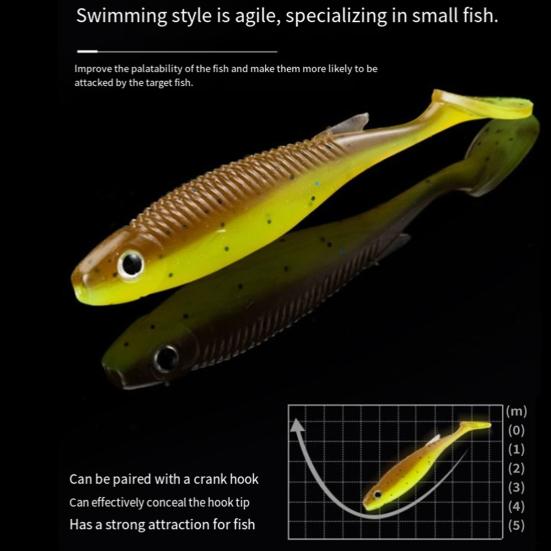 8Pcs Fishing Lures Soft Baits 3D Eyes Realistic Looking Bright Color Natural Swimming Posture Artificial Lures Fake Baits