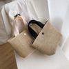 Fashion Rattan Handbag Large Capacity Summer Beach Bag Leisure Weave Tote Bag Outdoor