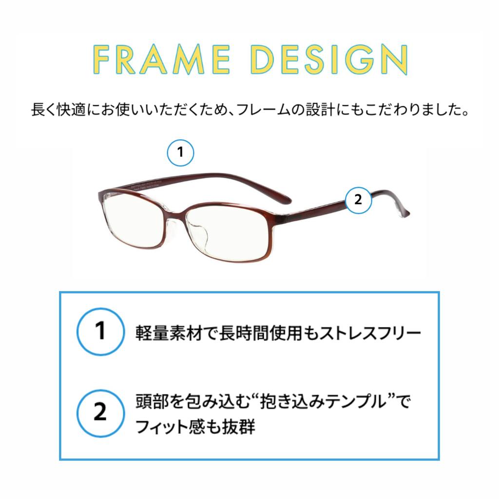 Zoff Lightweight PC Glasses with Demi PC ULTRA TYPE Light Blocking Approximately Clear Stylish Computer Glasses for Men and Women Boston-style (Brown