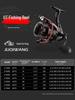 Full Metal Lure Spinning Reel for Versatile Sea and Rock Fishing with Long Cast and Shallow Spool Capability.