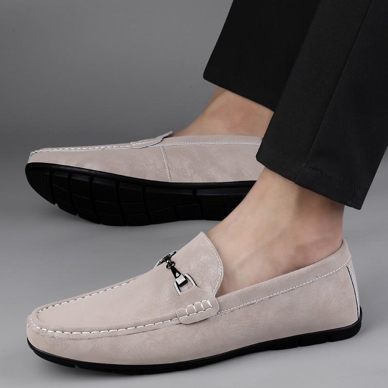 2024 Men Genuine Leather Casual Shoes Fashion Men Shoes Breathable Men Loafers Moccasins Slip On Men's Flats Male Driving Shoes