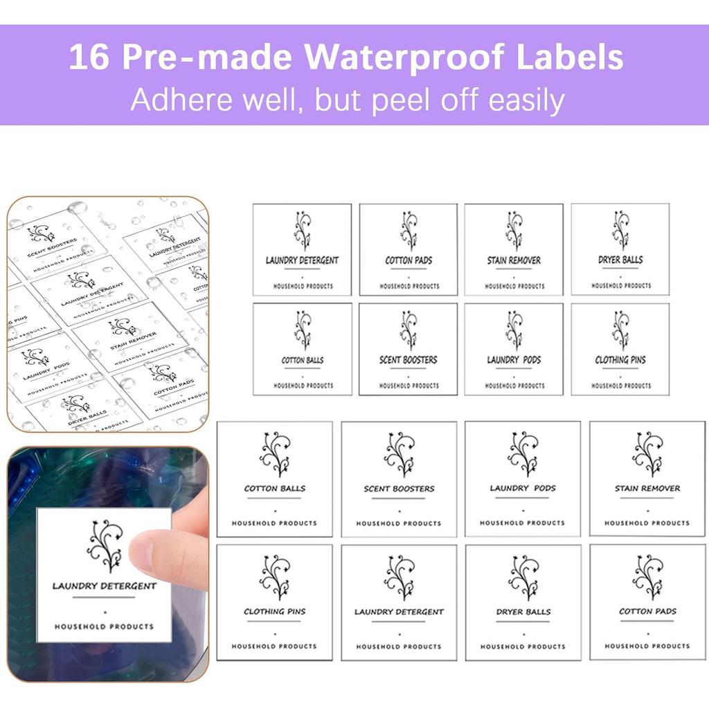 3 Pack Laundry Pods Containers & Plastic Powder Detergent Holder Set, Laundry Room Organization and Storage, Clear Organizer Jar