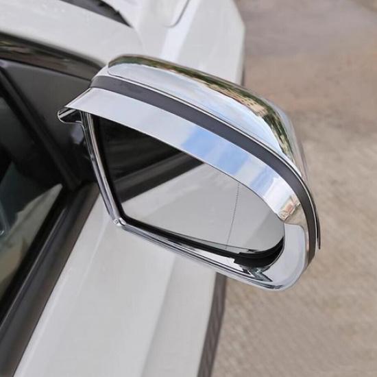 Fit For 2017-2025 Jeep Compass ABS Chrome Side Mirror Rain Eyebrow Cover Trim 2P