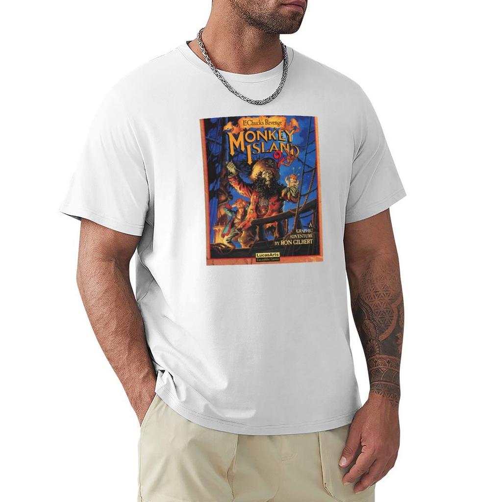 Monkey Island 2 Retro Videogame Actief T-shirt Retro Grafische Print T-shirt
