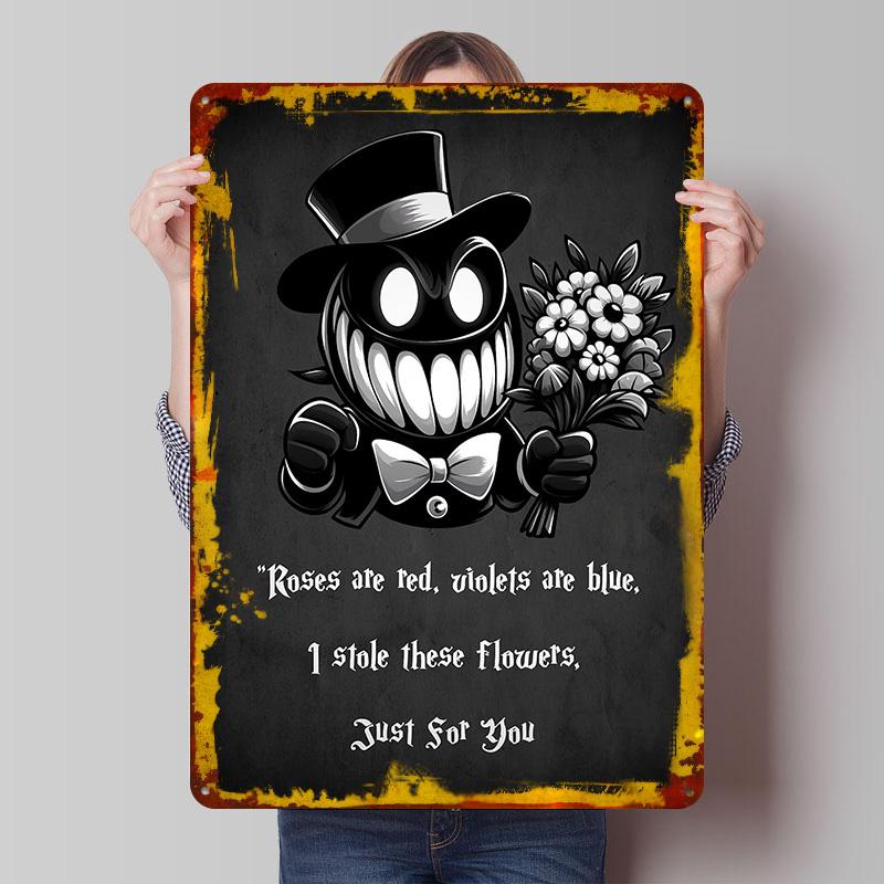 

Creepy Valentines Day Printed Poster Customized Wall Art Retro Vintage Metal Tin Signs for Living Room Decoration Home Decor 20x30cm（7.8x11.8inch）
