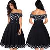 Women's Retro Polka Dot Hepburn Style Dress