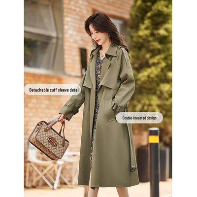 Casaco Trench Casual Feminino de Comprimento Médio - Sobretudo Moda Outono 2025