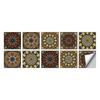 10-Pack European Style Floral Tile Wall Stickers for Living Room and Bathroom - Self-Adhesive PVC Crystal Film