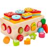 Wooden Shape Pairing Set Pull Radish Multifunctional Children'S Early Education Puzzle Combination Set Cognitive Toys