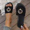 Women's flat bottomed comfortable open toe casual beach slippers