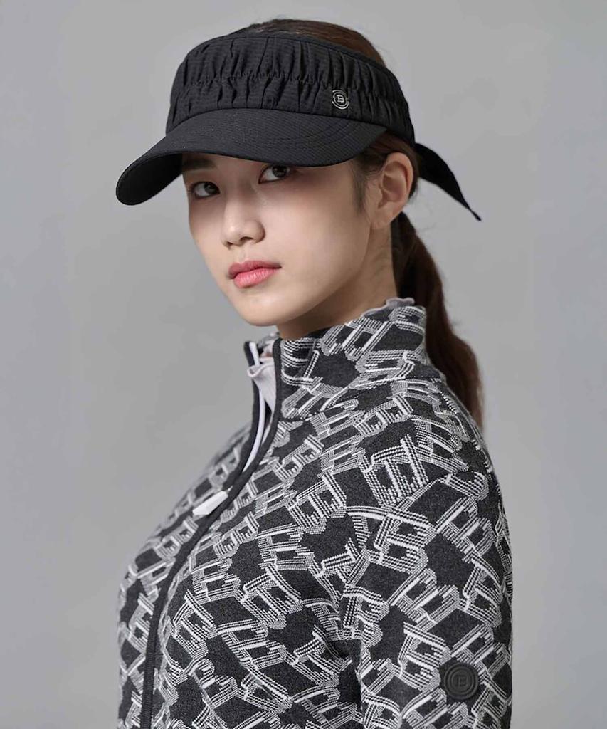 Binpolaegseseoli Women'S Shirred Sun Visor - Black