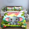 "Playful Elephant Paradise Dreams" Bedding Sets Duvet Covers Pillowcases(1* Duvet Cover 2* Pillowcases Without Duvet Insert)