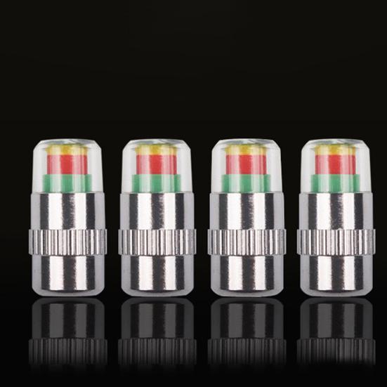 Car Tire Pressure Monitor Valve 36 PSI 2.4 Bar Tire Pressure Sensor Stem Caps for Cars Visual Tri-Color Alarm Easy To Read Tire Pressure Indicator