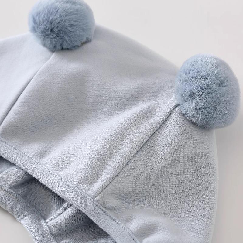 Jingqi Cute Newborn Ear Protection Tie-On Hat for Autumn and Winter.