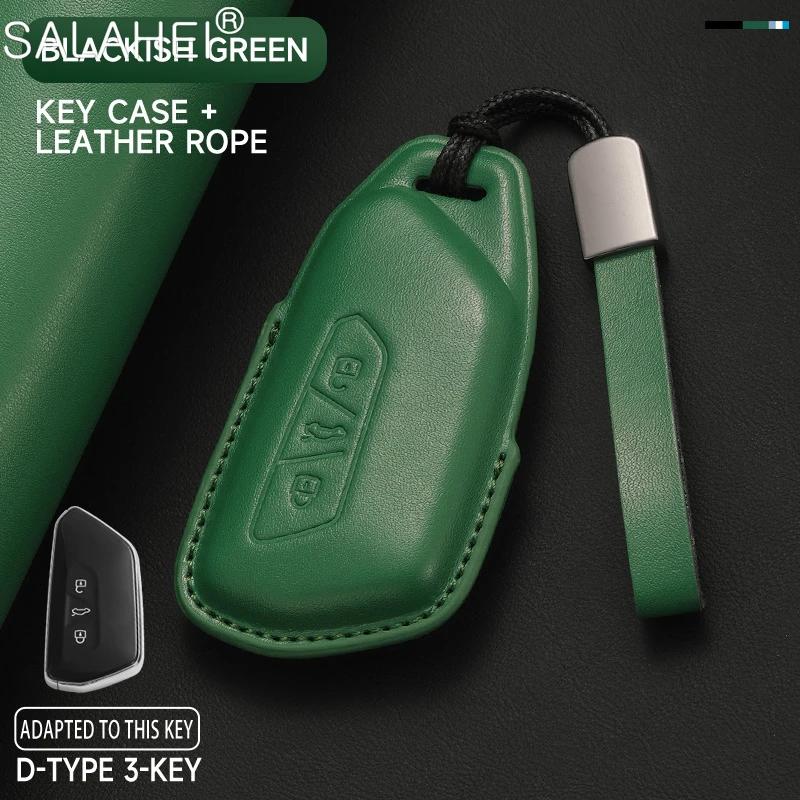 Leather Car Key Case Cover Shell Holder Fob For VW Volkswagen Golf 8 MK8 GTI GTD R ID3 ID4 2020 Keychain Protection Accessories