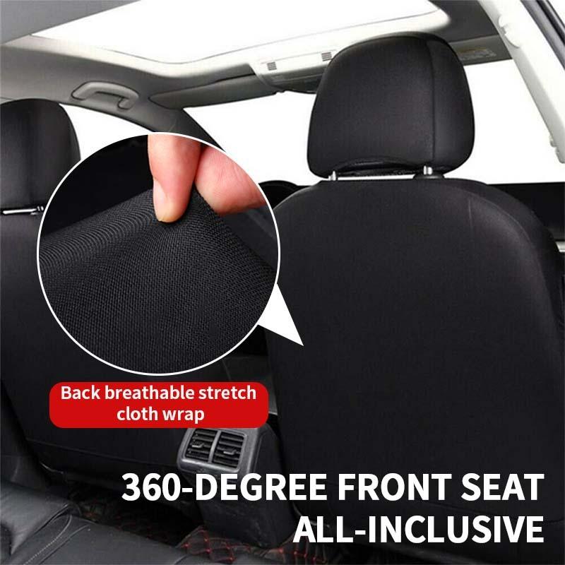 SEAMETAL Leatherette Car Seat Cover Set Breathable Auto Seat Cushion Universal Full-Wrapped Seat Cover Compatible with Airbag