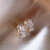 Golden Plated Cubic Zirconia Drop Hoop Earrings for Women Luxurious Fashion Huggies Party Jewelry Gifts