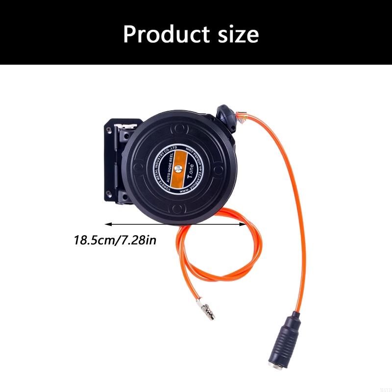Miniature Air Hose Reel with Automatic Retractable and Dust Proof Design for Compacts Practical Use in Automotive Tool M4YD