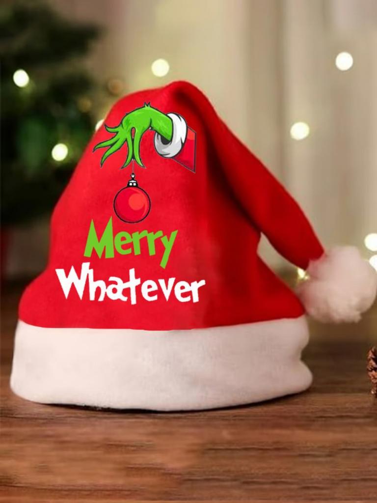 Grinch Christmas Hat With Thick Fleece For Winter Holiday Celebrations
