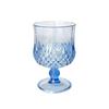 Vintage Plastic Wine Glasses Shatterproof Cut Goblet Reusable Unbreakable Cocktail Cup for Wedding Bridal Shower Event