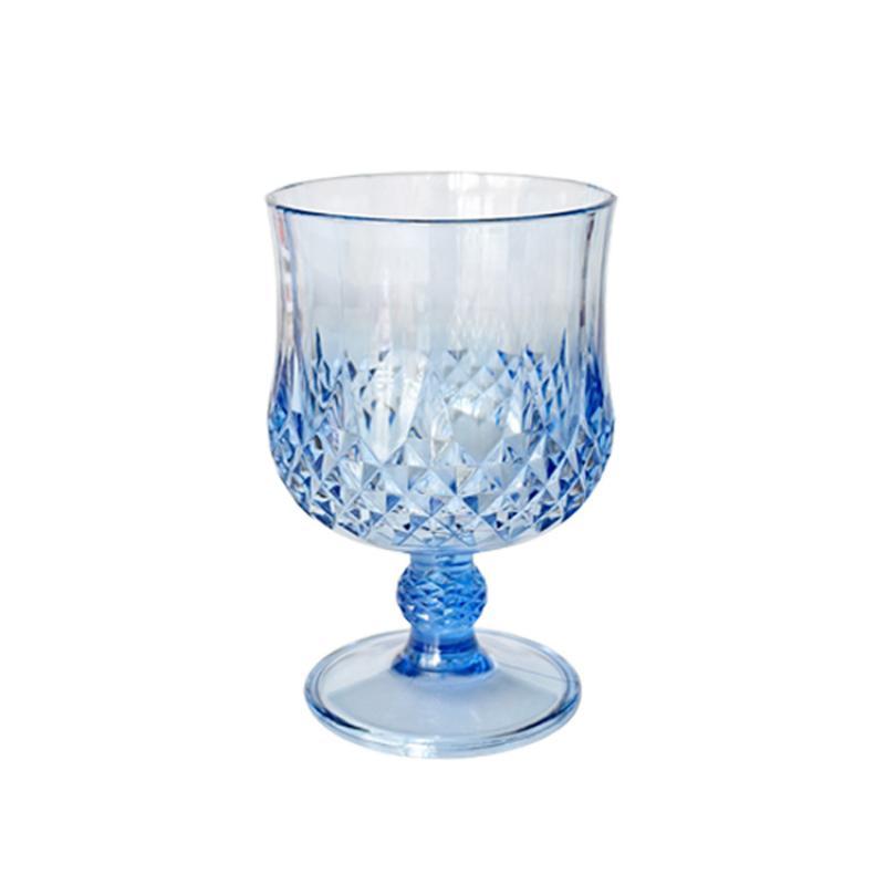 Vintage Plastic Wine Glasses Shatterproof Cut Goblet Reusable Unbreakable Cocktail Cup for Wedding Bridal Shower Event