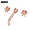 Brass Bathroom Faucet Embedded Hot and Cold Double Control Faucet Concealed Basin Faucet Concealed Golden Mixer Tap