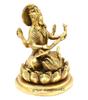Original Brass Goddess Saraswati Idol, Religious, Murti, Gold, Size - Standard