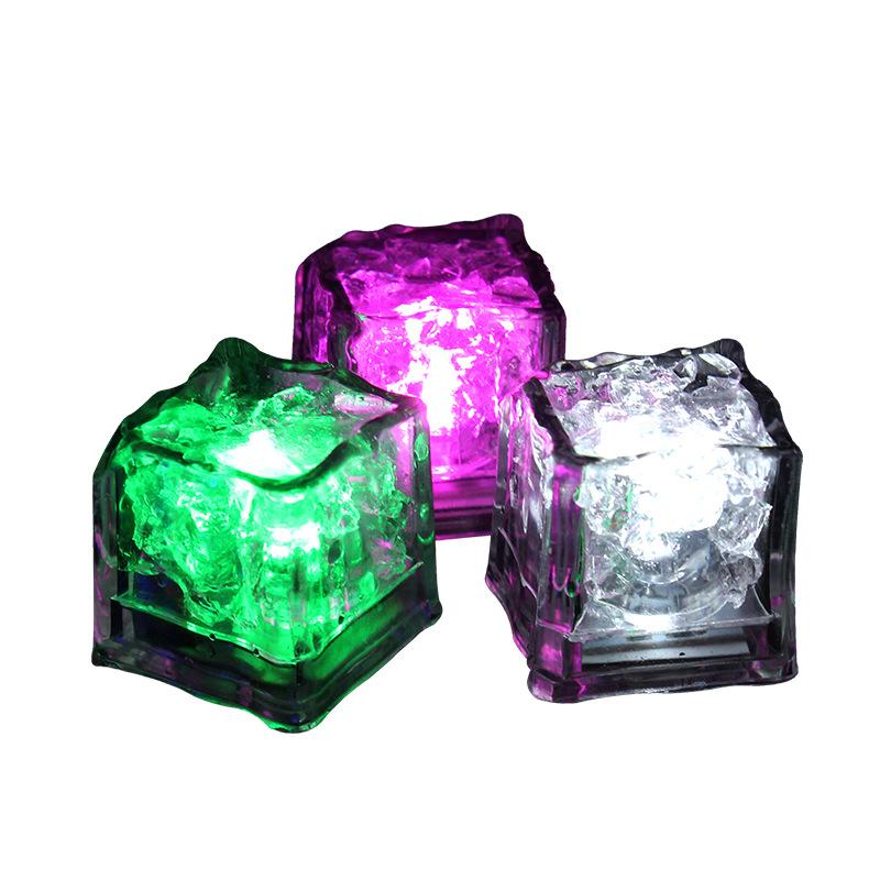 12pcs LED Light Up Ice Cubes, Waterproof Colorful Glowing Ice Cubes For Drinks, Flashing In The Dark Ice Cube For Club Bar Party Decoration