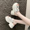 Chic and Elegant Woman Heeled Shoes 2024 Summer Luxury Designer Platform Sandals Girls Rome Casual Black Gladiator Wedge Fashion