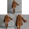 Polyester Blouse Dress With Lantern Sleeves For Casual And Party Wear
