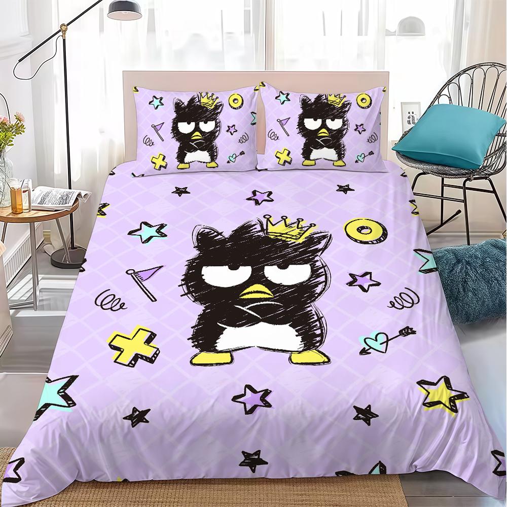 B-Badtz-Maru Cute Duvet Cover Set Home Style Bedding Soft Laundry Cotton Bed 3 Piece Set Student Dormitory Gift