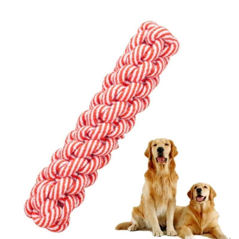 Buy Dog Puppy Pet Cotton Chew Knot Braided Bone Rope Doggie Playing Toy ...