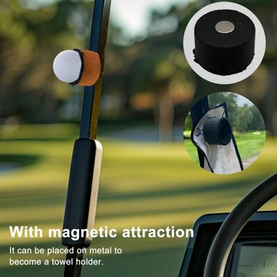 3D Printed Golf Ball Washer Portable Golf Balls Cleaning Pouch with Magnetic Back Microfiber Cloth Ball Cleaner for Golfers