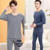 Men's Pure Cotton Thermal Underwear Set: High Neck Top & Bottoms for Cold Protection and Quick Warmth